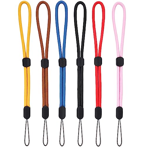 YOUOWO Wrist Lanyards adjustable length 6 pcs small Strap Wrist Short Lanyard for Keys Phone Cases Lanyard Keychain USB - color: Colors-6pcs
