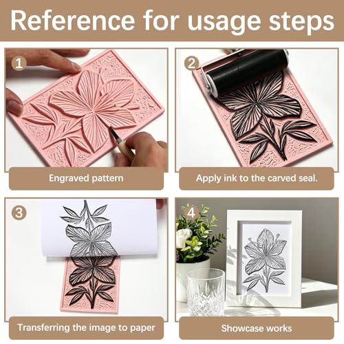 50Pcs 4"x6" Premium Soft Rubber Linocut Blocks, Easy Cut Relief Linoleum Carving Blocks for Stamp Making, Printmaking, DIY Art and Hand Craft Projects - color: linocut block 4x6x0.24in-50pcs