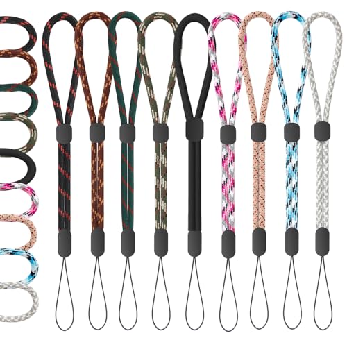 FrgKbTm Hand Wrist Strap Lanyard, Adjustable Nylon Colorful for Mobile Phone, Camara, USB Flash Drive, ID Name Tag Badge - color: 9pcs-mixcolor