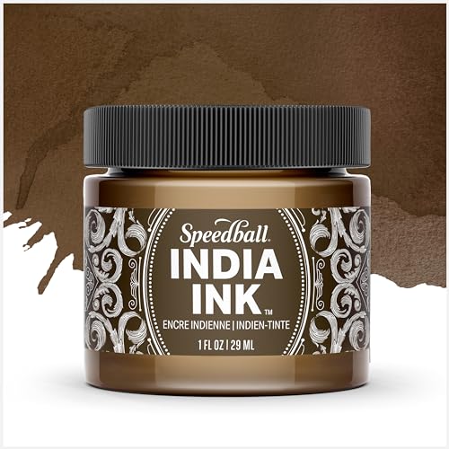 Speedball India Ink, Sepia, 1-Ounce - color: Sepia, size: 1 fl oz