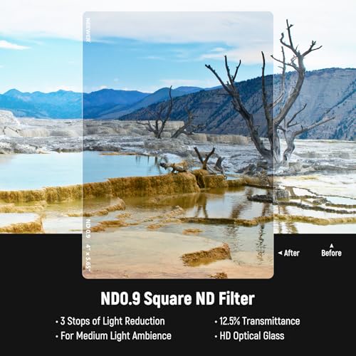 NEEWER 2 Pack ND0.9/1.8 (3/6 Stops) Square ND Filter, 4"x5.65" Dual Sided - style: ND0.9/1.8 (3/6 Stops)