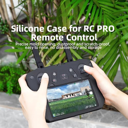 DJI RC Pro Silicone Protective Cover+HD Screen Tempered Films for DJI Mini 3 Pro/Mavic 3 Pro/Mavic 3 Cine/DJI Air 2s DJI RC Pro Controller Protective Case(Black)