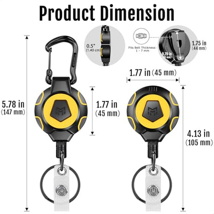 MNGARISTA Retractable Keychain Badge Reel Retractor Holder, 2 Pack - style: Modern