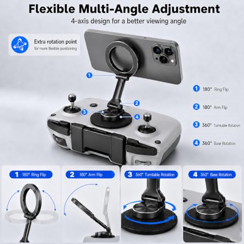 Adjustable Magnetic Phone Stand for DJI RC-N1/N2/N3 Controller(Round Base) - size: Round