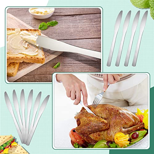 Therwen 64 Pcs Dinner Knives Set Stainless Steel Silver Butter Knives