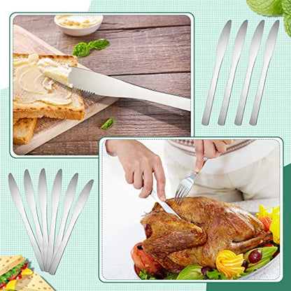 Therwen 64 Pcs Dinner Knives Set Stainless Steel Silver Butter Knives
