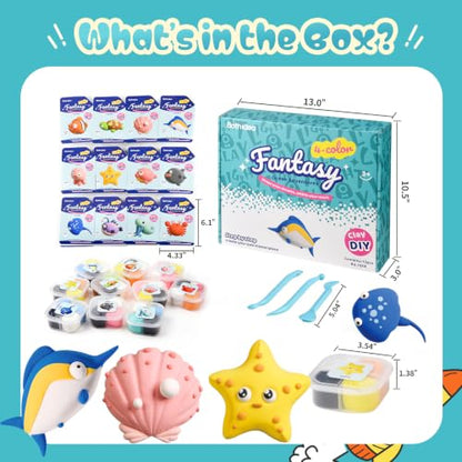 Both idea Air Dry Clay Kit, Ocean Theme | 12 Packs, Non-Toxic Kids Gift - style: Ocean Adventure