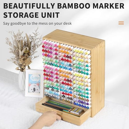 AUTOARK Bamboo Marker Organizer for 225 Markers,AHK-063 - size: 225 Markers