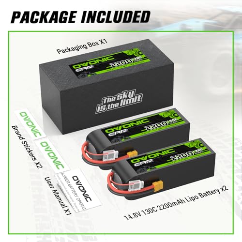 OVONIC 4S LiPo Battery 2200mAh 14.8V 130C RC Battery with XT60 Connector