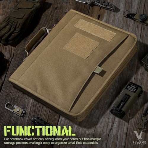 Livans Portfolio Padfolio Binder with Detachable 3-Ring Planner & A4 Paper - color: Khaki