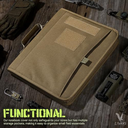 Livans Portfolio Padfolio Binder with Detachable 3-Ring Planner & A4 Paper - color: Khaki