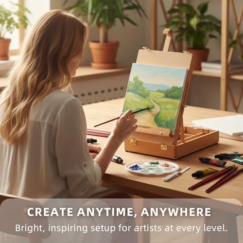 Falling in Art 27 Pcs Beechwood Tabletop Easel Box Set - style: Tabletop Easel Set