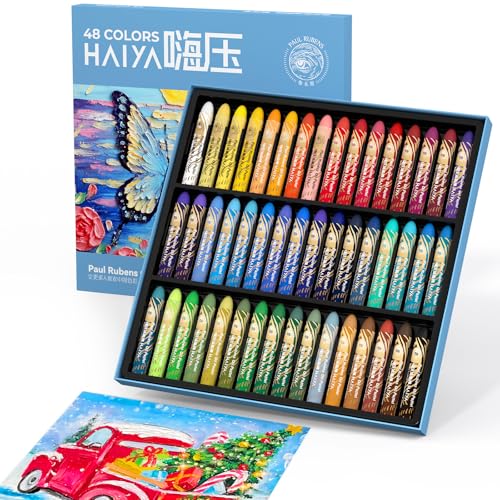 Paul Rubens Oil Pastels, 48 Vibrant Colors Soft Oil Pastels - style: 48 Basic Colors
