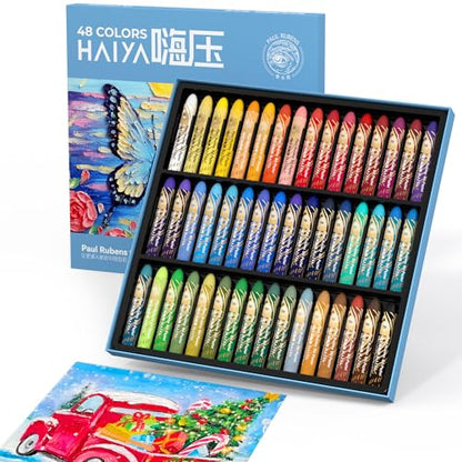 Paul Rubens Oil Pastels, 48 Vibrant Colors Soft Oil Pastels - style: 48 Basic Colors