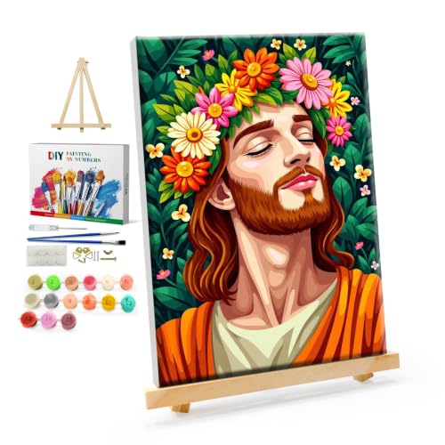 YOYA Framed Paint by Numbers Kit for Adults - Jesus Paint by Number - color: Jesus 040