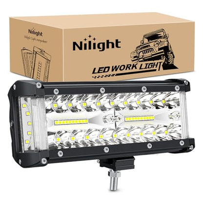 Nilight 7 Inch Side Shooter Light Bar Spot Flood Combo Triple Row - color: Side Shooter Light 1PC