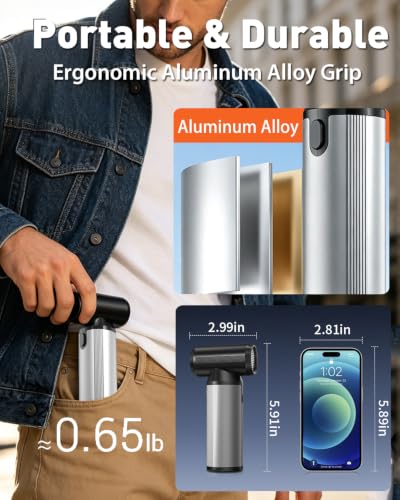 Compressed Air Duster & Vacuum 2-in-1, 320,000 RPM Brushless Motor