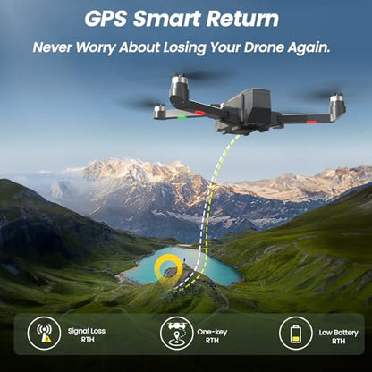 WeFone WF30 Foldable 4K Camera GPS Drone Adult Beginners Brushless Black - style: drone