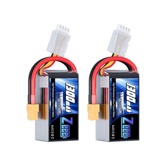 Zeee 11.1V 120C 1300mAh 3S RC Lipo Battery Graphene Battery with XT60 Plug for FPV Racing Drone Quadcopter Helicopter Airplane RC Boat RC Car RC Models(2 Pack)