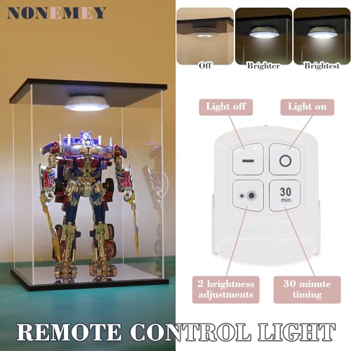 NONEMEY Clear Acrylic Display Case with Remote Control Light for 400% Bearbrick, Dustproof Model Showcase Organizer Box, Display Case for Collectibles Bearbrick (6×4.7×12.6inch,15×12×32cm) - size: 5.9×4.7×12.6 inch, 15×12×32 cm