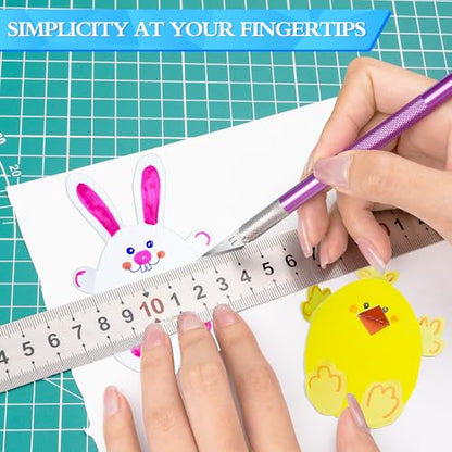 JETMORE Exacto Knife Set, Craft Knife with 30#11 Blades for Scrapbooking - color: Purple-gold-blue-33pcs
