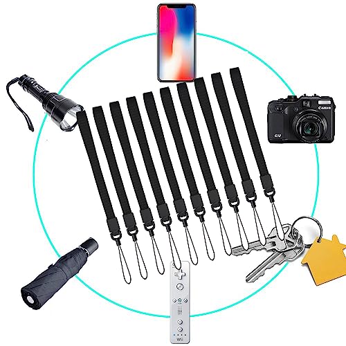 YOUOWO Wrist Lanyards,10Pcs Nylon Hand Strap(10 Black - Combination 1) - color: 10 Black - Combination 1