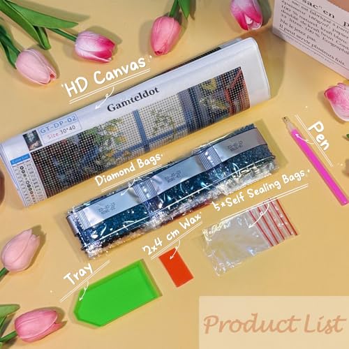 Gamteldot Diamond Art Kits for Adults - Book Diamond Art - color: Book Flower