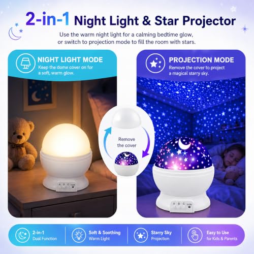 Star Projector Night Light for Kids | Kids Night Light Projector - color: White