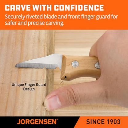 Jorgensen 3-Piece Wood Carving Tool Set with Stainless Steel Knives