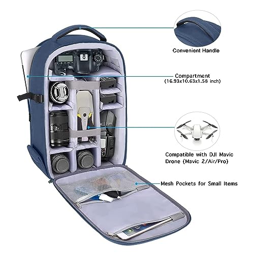 MOSISO Camera Backpack, DSLR/SLR/Mirrorless Photography Camera Bag - color: Steel Blue