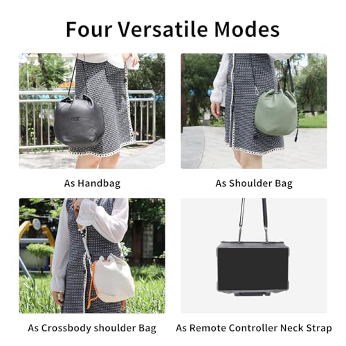 Drawstring Mini 4K 3 4 5 Pro Drone Camera PU Leather Crossbody Shoulder Bag - color: Olive Green