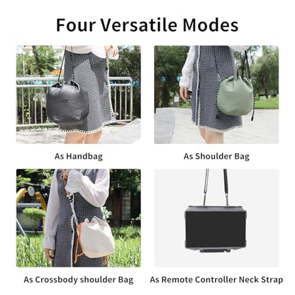Drawstring Mini 4K 3 4 5 Pro Drone Camera PU Leather Crossbody Shoulder Bag - color: Olive Green