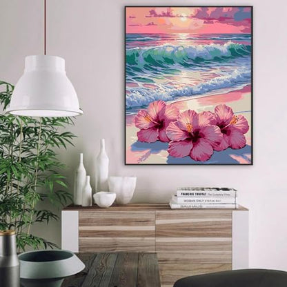Ekuxom Beach Paint by Numbers Kit for Adults on Canvas for Beginners - color: Beach-1