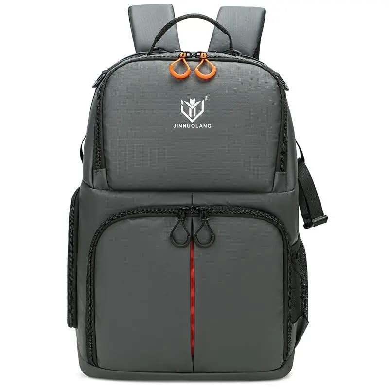 Camera Backpack, Large Capacity Outdoor DSLR Backpack, Compatible with 15.6-Inch Laptops, Canon and Nikon, Grey - color: 9013-grey