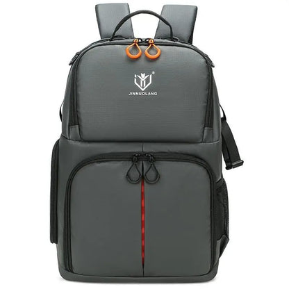 Camera Backpack, Large Capacity Outdoor DSLR Backpack, Compatible with 15.6-Inch Laptops, Canon and Nikon, Grey - color: 9013-grey
