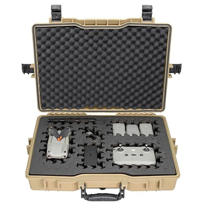 Eylar 22” Hard Laptop Case Equipped with RAGAR Reconfigurable & Reusable XP Crosslinked Foam Insert, Waterproof, Shockproof for Equipment, Drones, and Cameras (1 RAGAR Layer) (Tan) - color: Tan