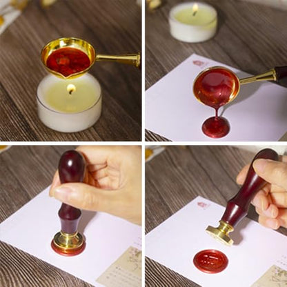Oval Embossed Frame Wax Seal Stamp 3D Wax Seal Head with Removable Wood Handle Vintage Photo Frame Stamp Design for Wedding Invitations Sealing Envelopes Diplomas Scrapbooking-Style 6 - style: Style 6