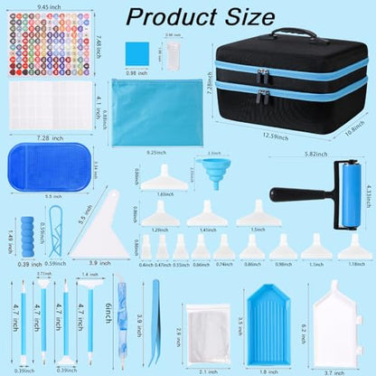 LYMUSUMI Diamond Art Storage Containers 240 Slots Diamond Painting Tools - color: Blue-240 Slots