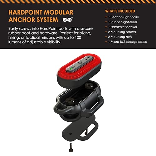 HAZARD 4 Beacon Light Kit-B - LED Core - Rechargeable Wireless Strobe Device - Amber Warning Light - Battery Powered - Includes Boot Cover, SG1, Screws/Plugs, Nuts/Plugs, Charge Cable - style: Kit - B