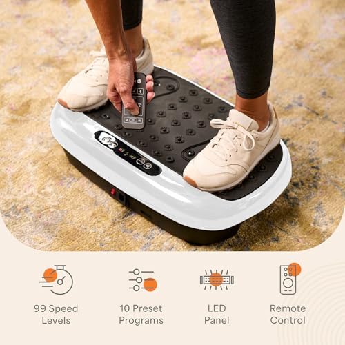 Lifepro HexaPlate Lite Compact Vibration Plate with Magnetic Acupoints - color: White