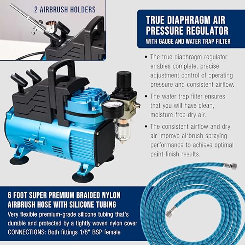 Master Airbrush 1/5 HP Cool Runner Dual Fan Air Compressor Kit Model TC-420 - style: Super Cool Runner