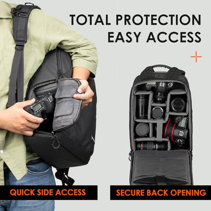 TARION Urban Camera Backpack for Photographers Compact 12.5L Black TRL - color: 12.5l Backpack Black, size: Large