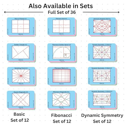 16:9 Directors Viewfinder Set, 12 Layouts, 12 Cards - size: Set - Full 16:9 Only
