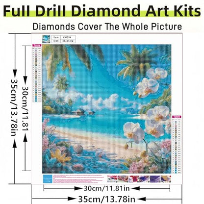 Tropical Beach Diamond Painting Kit for Adults,Gem Art for Beginners - color: KM594-1
