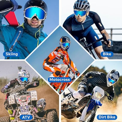 Motocross Helmet Goggles for ATV Dirt Bike Riding, 2-Pack - color: Camo White Frame+black Frame