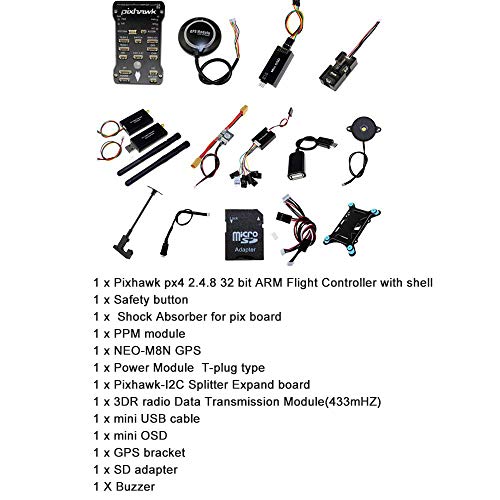 Pixhawk PX4 PIX 2.4.8 Flight Controller NEO-M8N GPS 3DR 915Mhz Radio Telemetry Set OSD Module PPM Module I2C Splitter Expand Module Power Module for FPV Quadcopter Multirotor …