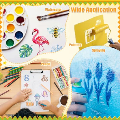 Fainne 100 Pcs 1.5 Inch Small Stencils for Crafts,Letter,Symbol - style: Letter,Symbol