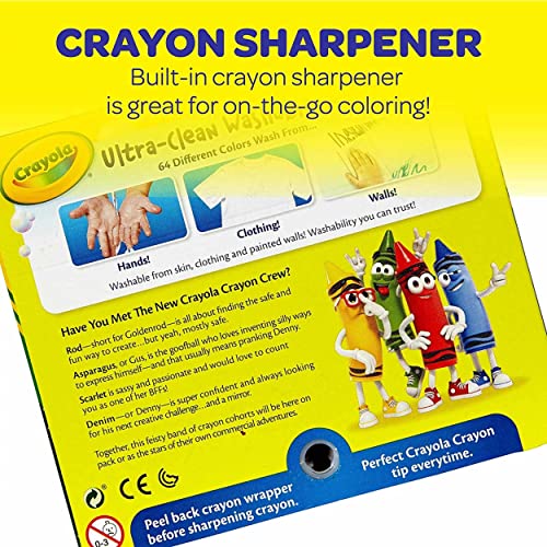 Crayola Washable Crayons for Kids 64ct, School Supplies, Amazon Exclusive