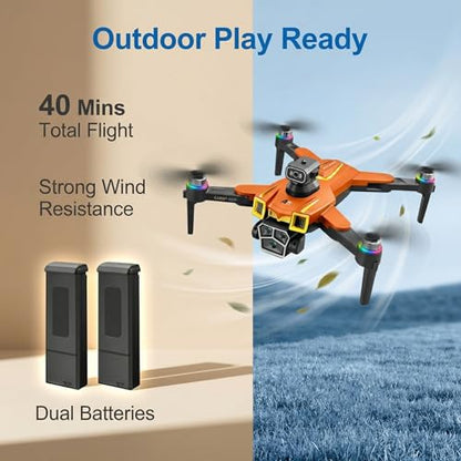 Drone with camera for kids, drones for Kids 8-12 with camera & dynamic racing LED lights, 5.6" Built-In FPV Screen, Dual Batteries, Perfect Holiday & Birthday Gift, Indoor & Outdoor Quadcopter Toy - size: H