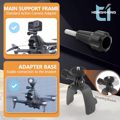 Extension Bracket Mount for DJI FPV Bracket Adapter Flight Lamp for Gopro Pocket 2 Light Clamp Holder Parts Drone Accessories